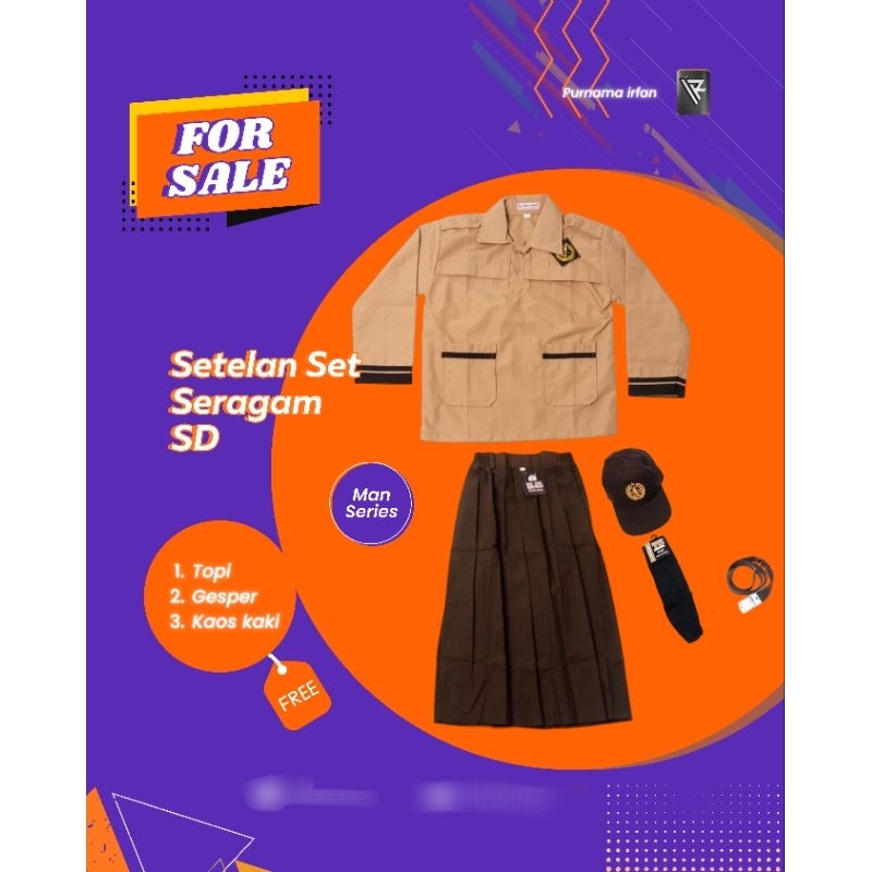 Seragam sekolah Pramuka SD lengkap / seragam Pramuka SD/seragam Pramuka perempuan/
