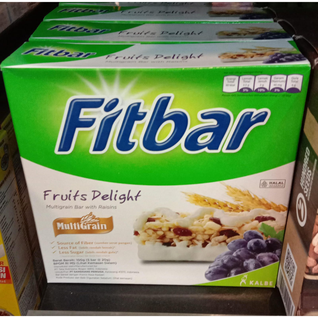 

Fitbar fruits delight multigrain bar with raisins 100g