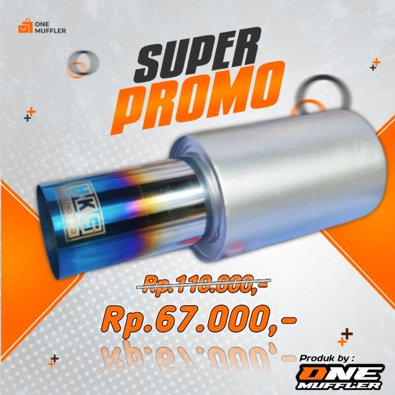 Knalpot Mobil Racing HKS PLONG BLUE Semi Stainless Muffler Ujung Variasi Tabung Kenalpot Mufler Mobi