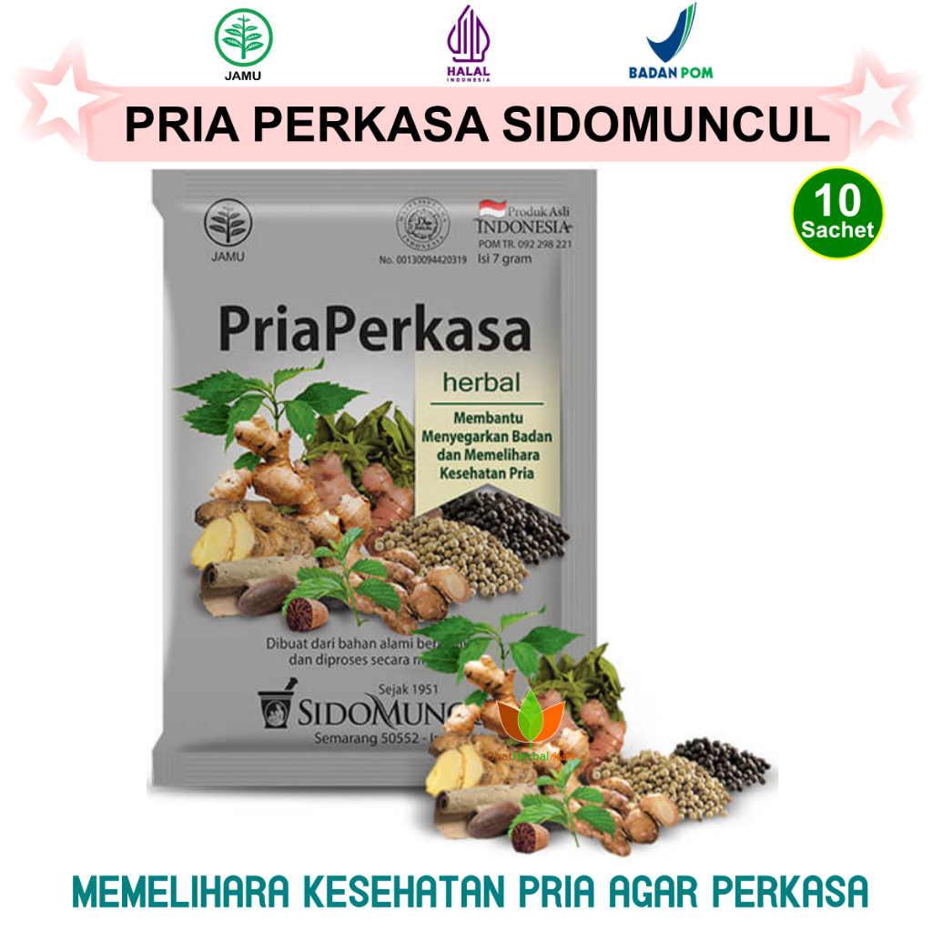 10 SACHET JAMU PRIA PERKASA SIDOMUNCUL OBAT HERBAL LAKI LELAKI SEHAT UNTUK SAKIT PINGGANG LELAH LESU