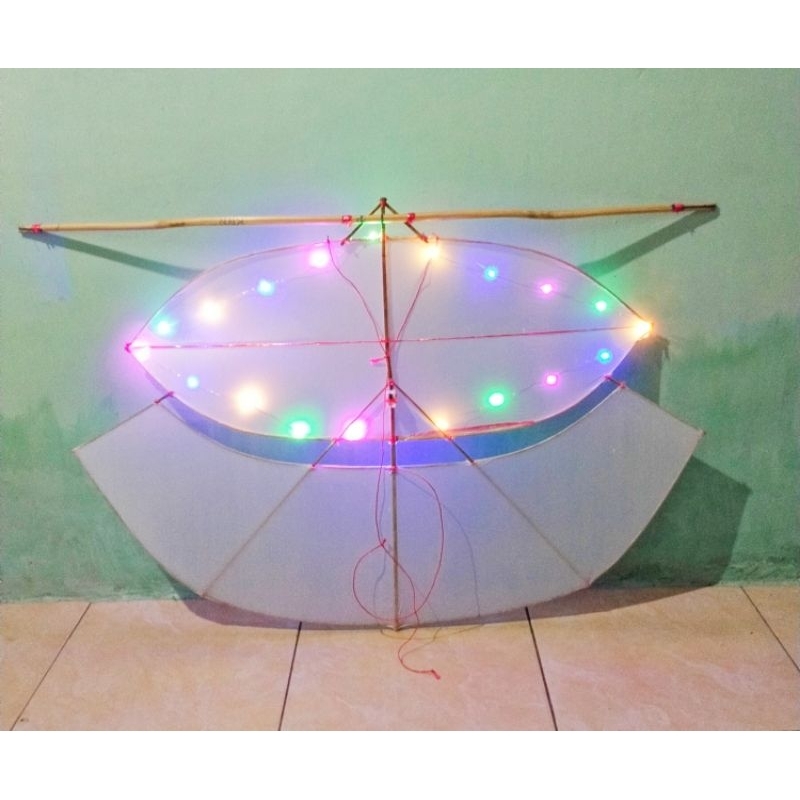 LAYANGAN GAPANGAN PEGON PUTIH POLOS PLUS LAMPU SIAP TERBANG TERMURAH