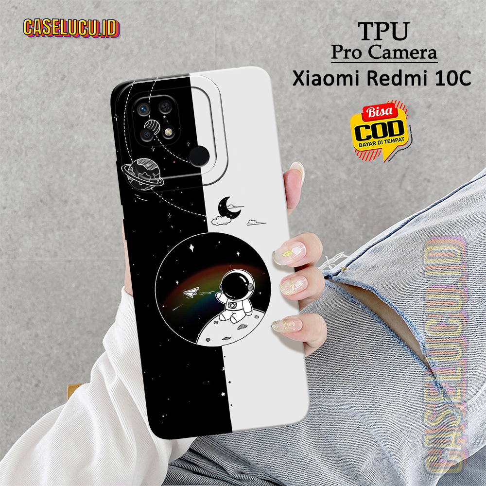 Casing Hp Xiaomi Redmi 10C Terbaru - Fashion Case Astronot - Case Xiaomi Redmi 10C - Soft Case Hp Xi