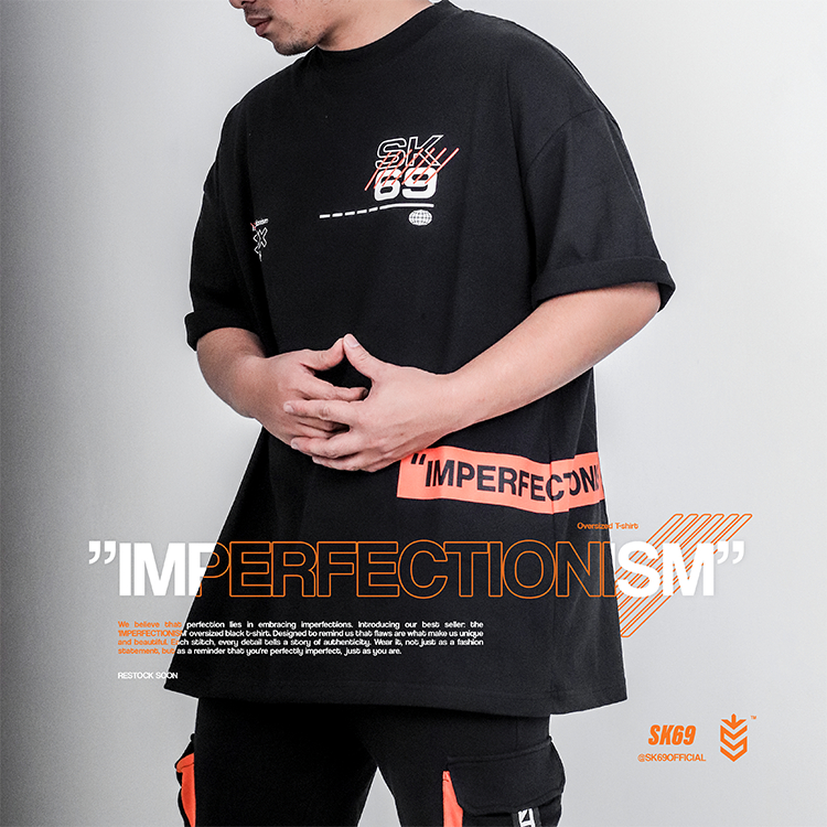 SK69 IMPERFECTIONISM BLACK Oversized T-Shirt