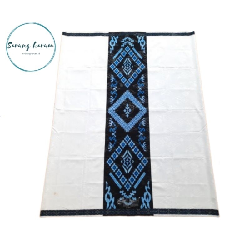Sarung - Sarung bali lestari - Putih tumpal biru