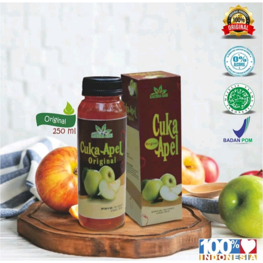 cuka apel murni cuka apel original isi 250ml Apple Cider Vinegar With Mother Sari Cuka Apel Murni Or