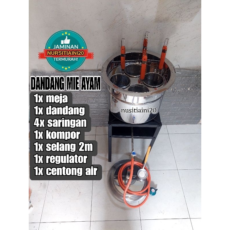 Dandang Mie Ayam 4 Lubang Set/ Panci Mie Ayam/ Tong Mie ayam