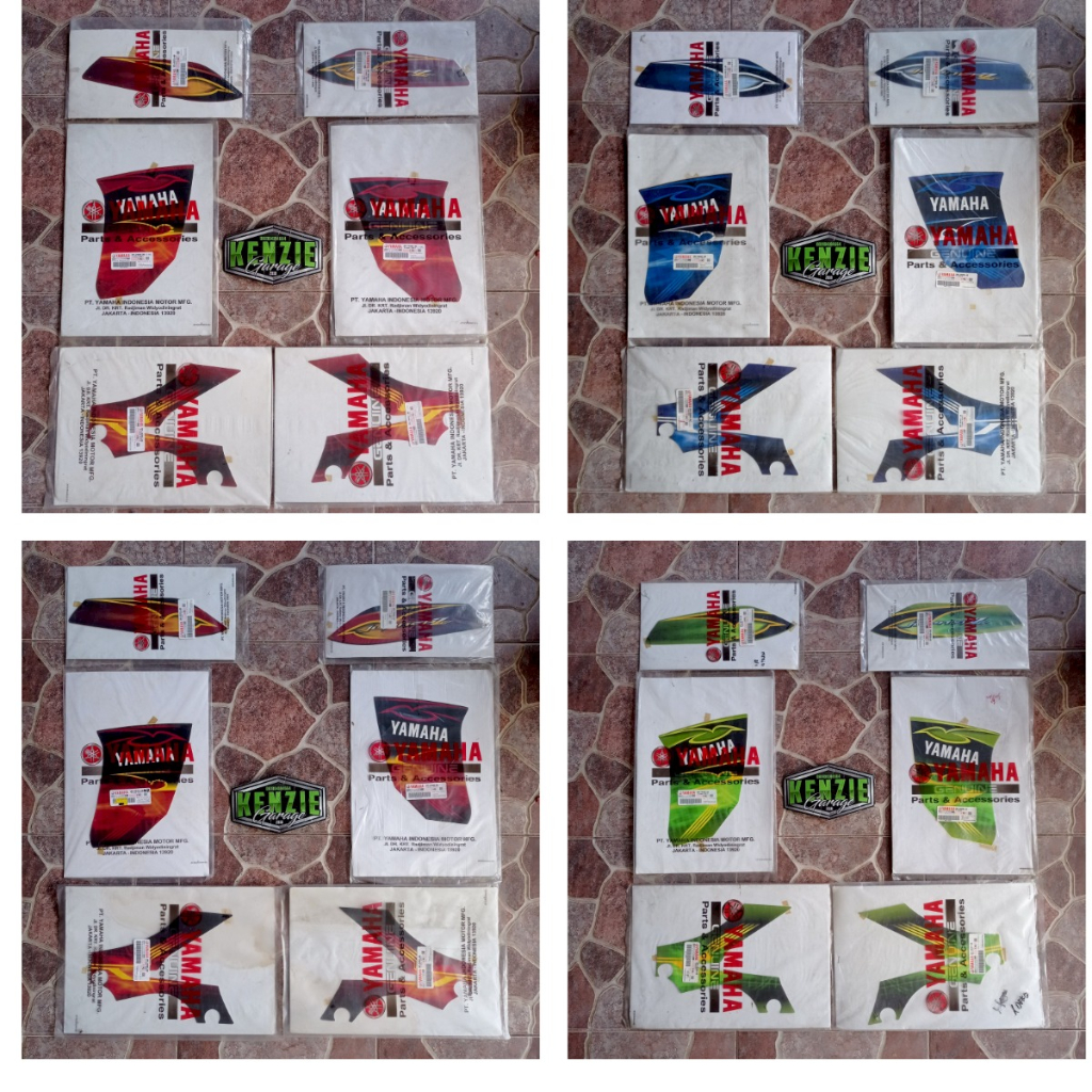 Striping Jupiter Z burhan 2008 Hijau Biru Merah Hitam Metalik bagian sayap dalam dan luar set Origin