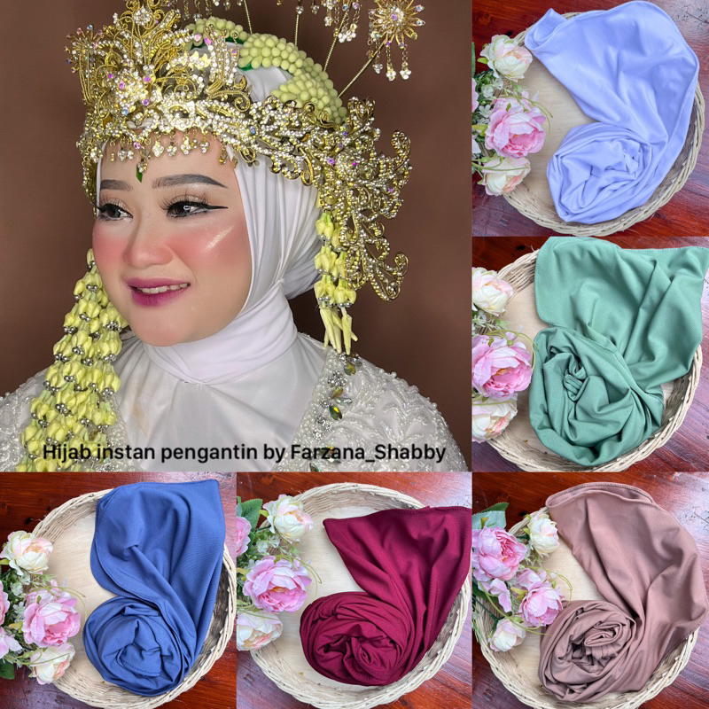 Yemdiskot - ERA Hijab Pengantin Sunda Siger Instan Jersey Premium Hijab Wedding Modern