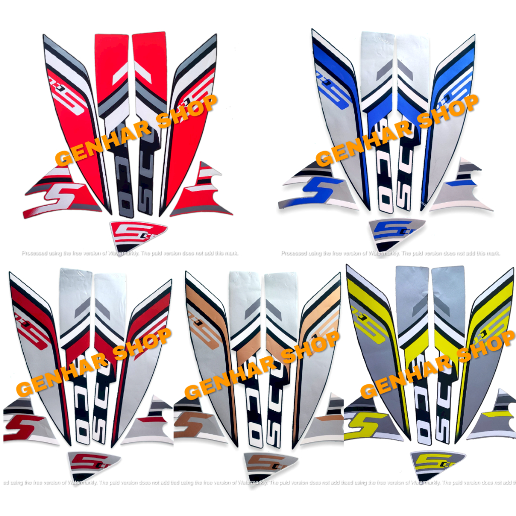 STIKER STRIPING LIS BODY STANDAR MOTOR HONDA SCOOPY SPORTY 2022 SEPASANG FULL SET