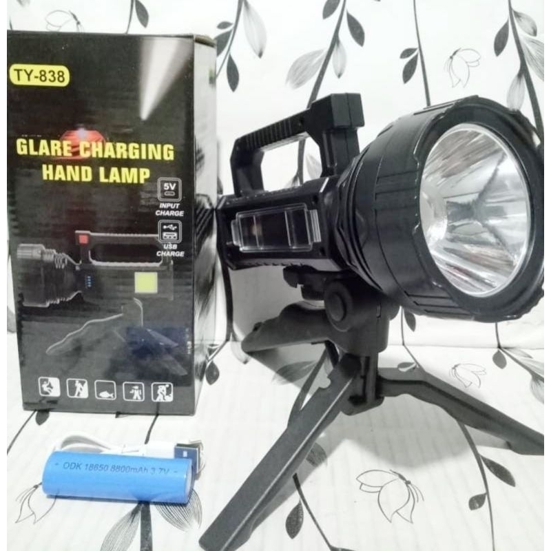 Senter LED Lampu Sorot Super terang YT-838 Portabel Cob Senter Camping