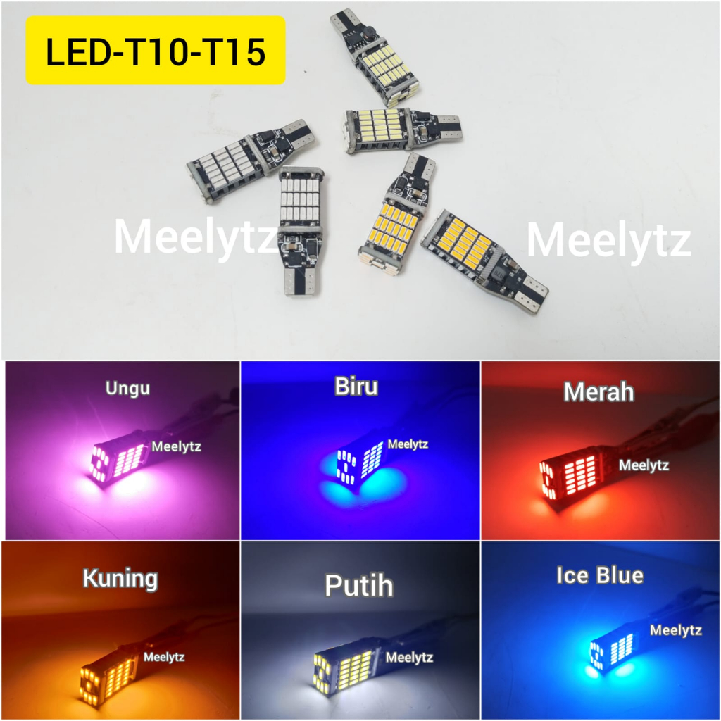 sepasang Lampu Led mundur T10 T15 45Led AC DC 12-24volt super terang