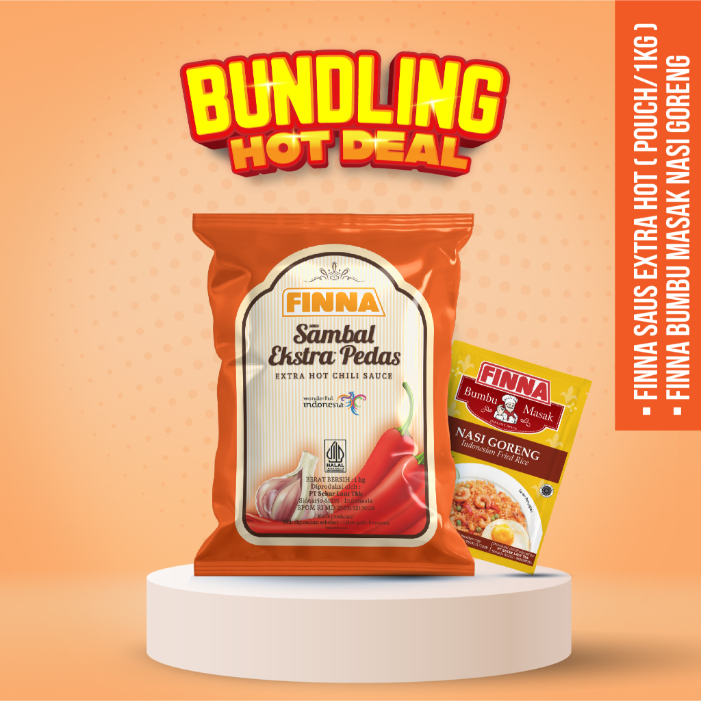 

Finna Saos Extra Hot (Pouch/1 KG) + Finna Bumbu Masak Nasi Goreng