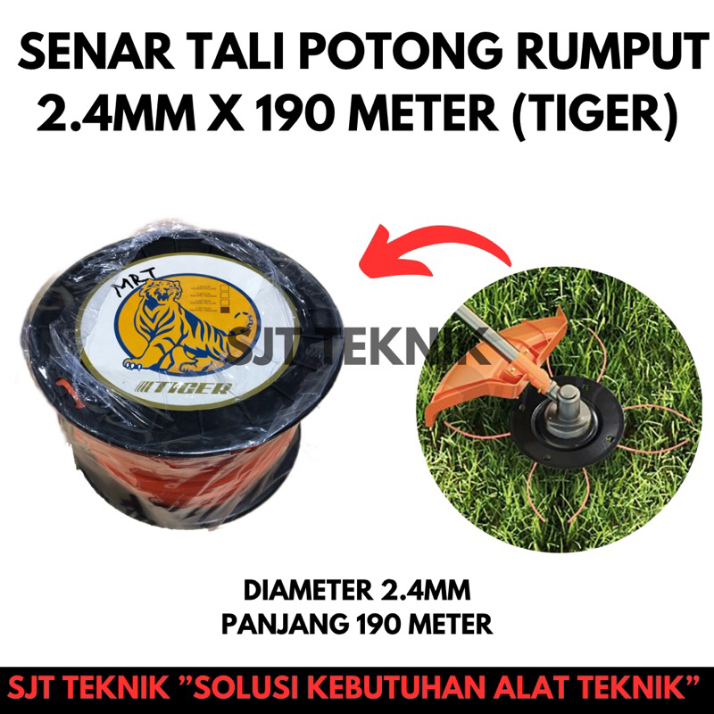 TIGER trimmer line tali senar potong rumput 190 meter mesin potong rumput tali mesin potong rumput t