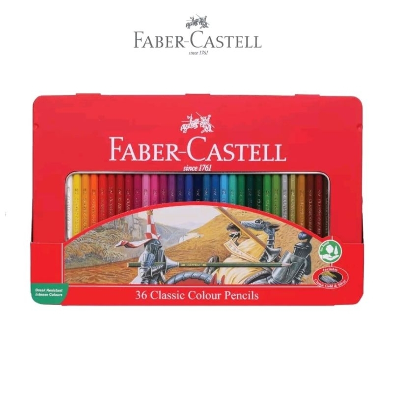 

Pensil Warna 36 Faber Castell 115846 TIN classic kaleng