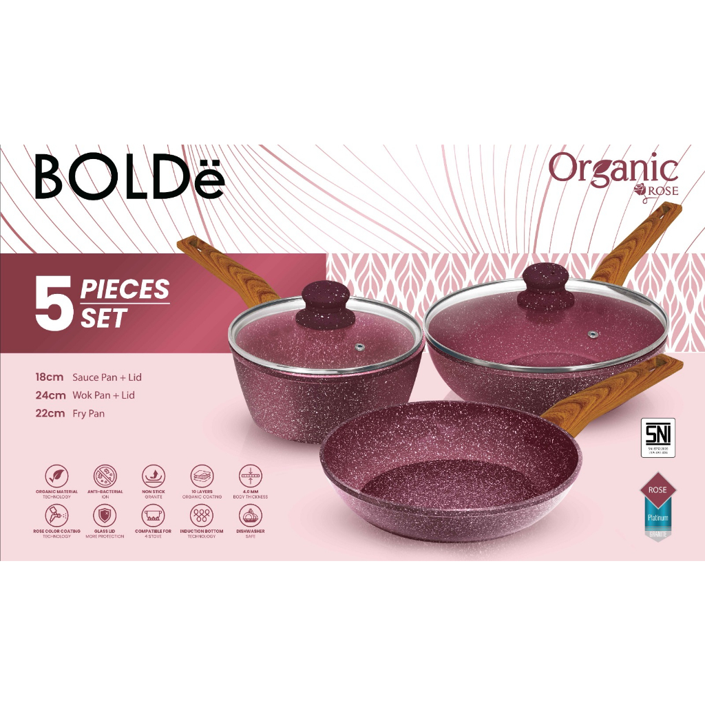 ORGANIC ROSE Cookware 5 pcs set