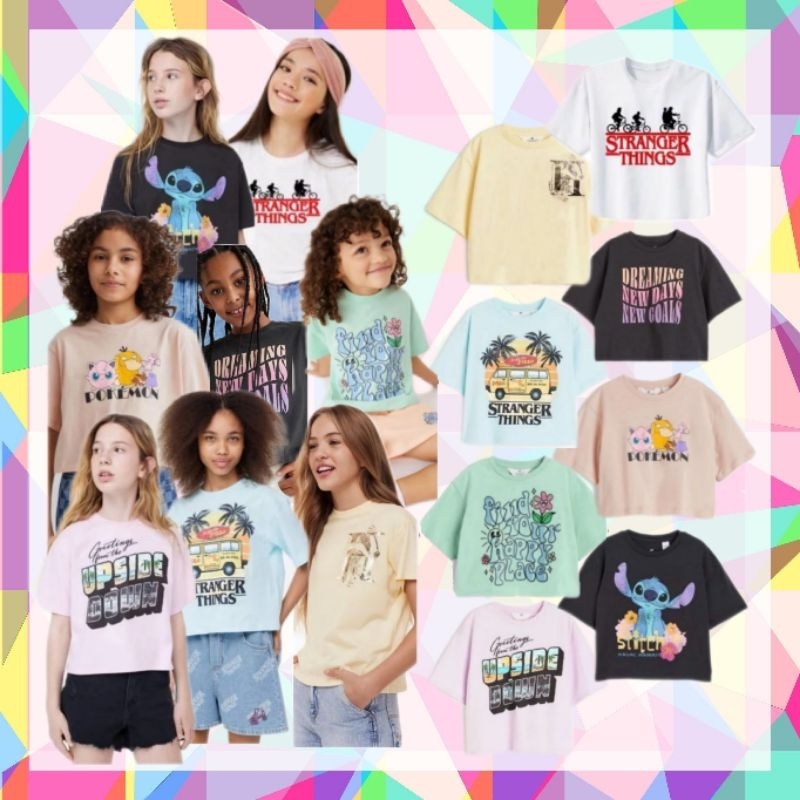 Kaos Crop Anak Perempuan HM 5-14 Tahun