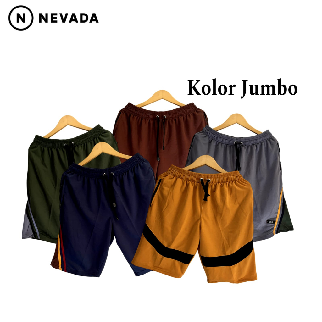 Paket 3 Pcs/ Kolor Nevada Jumbo/ Bigsize/ Celana pendek/ XXL, XXXL, XXXXL