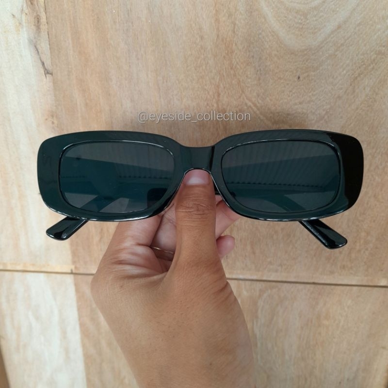 Kacamata Fashion KOREA Pria Wanita Frame Tebal - FULL HITAM OVAL | SUNGLASSES FULL BLACK OVALE