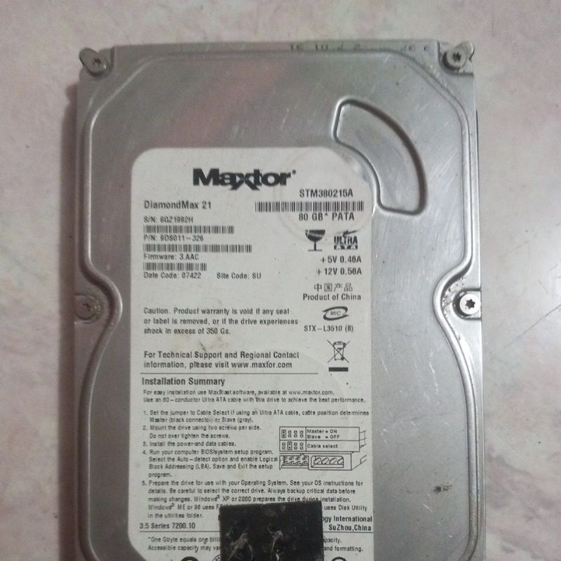 hardisk internal ps2 80gb