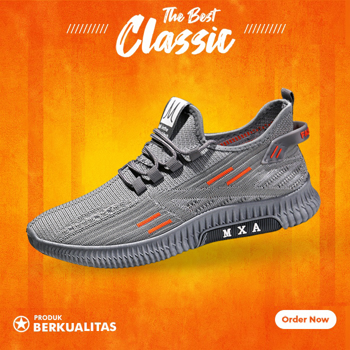 Sepatu Olahraga Running Pria Hitam Kets Casual Import Keren Z41