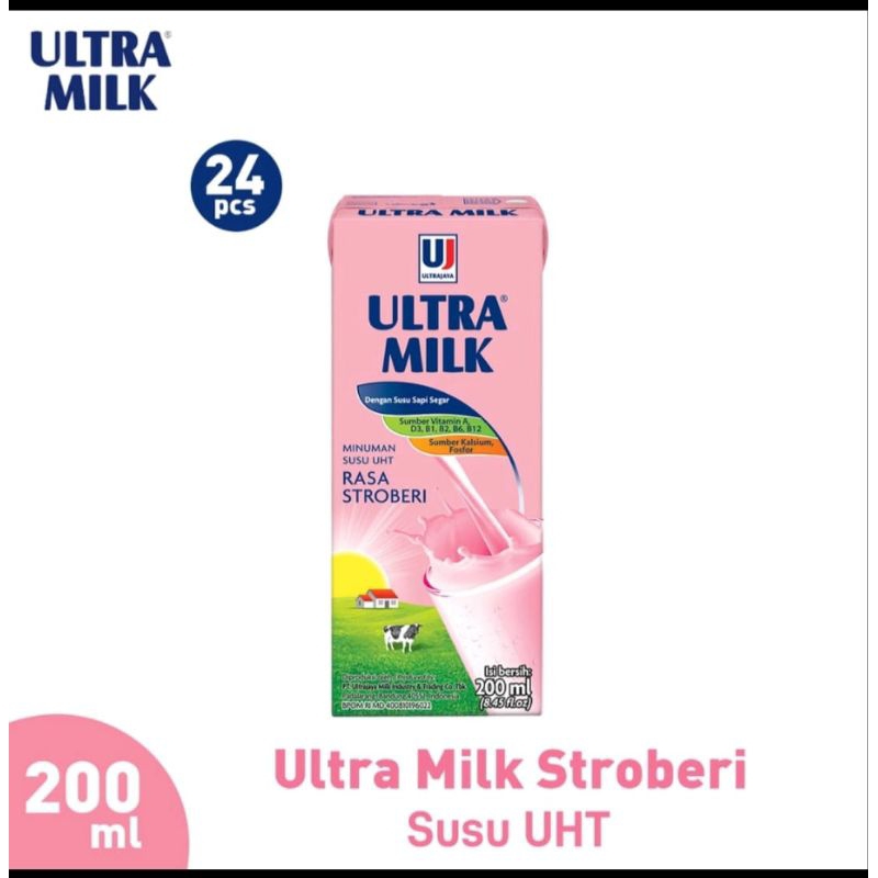 

SUSU ULTRA STRAWBERRY 200ML (1Dus 24pc)