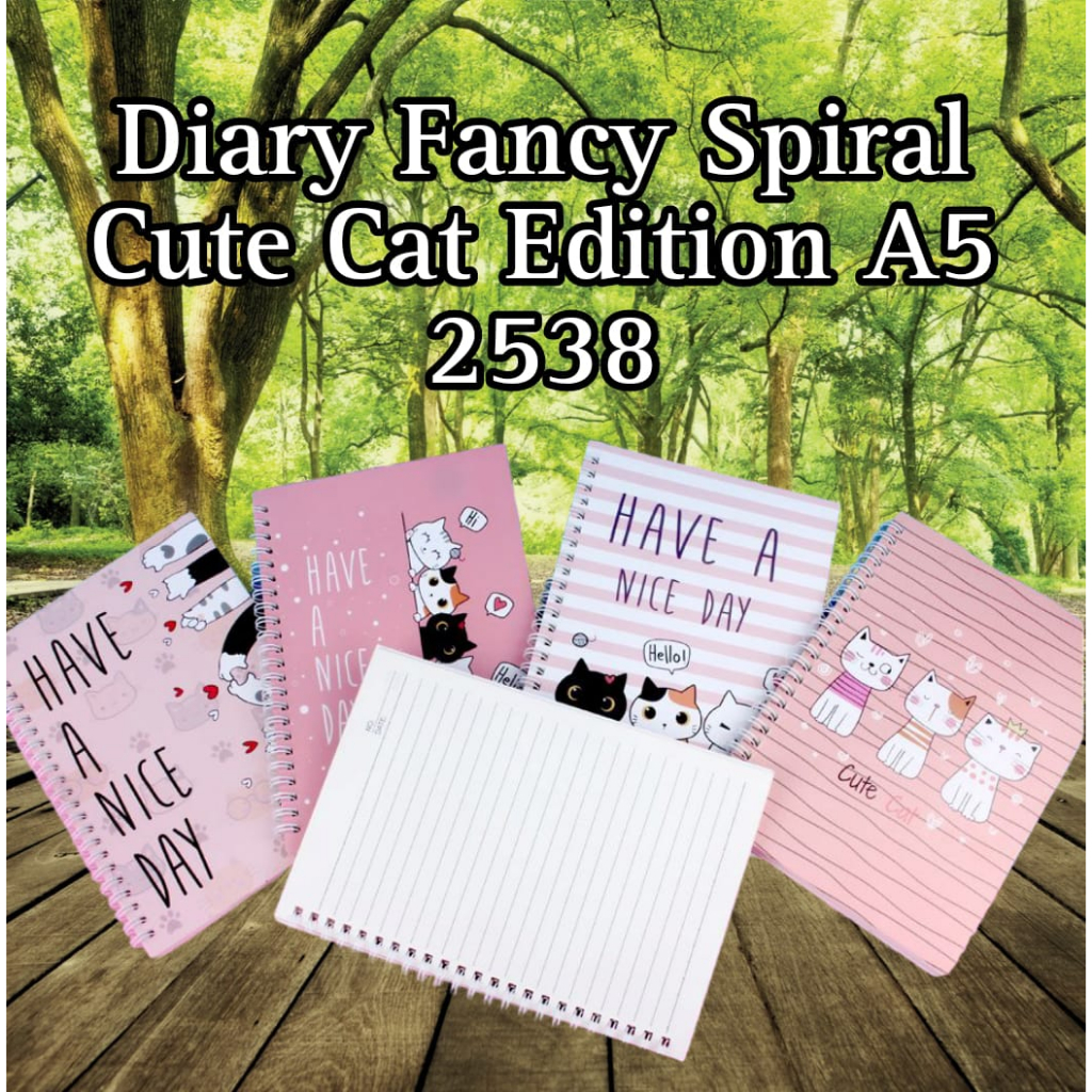 

diary fancy a5 cat edition spiral / diary a5 fancy cat lucu 2538