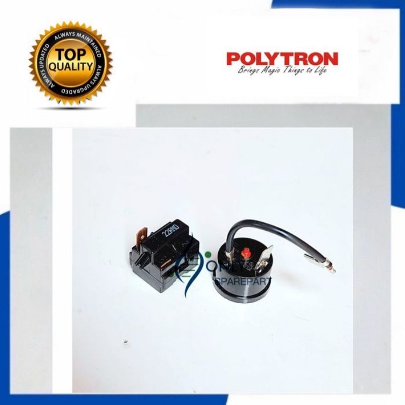 Relay Ptc dan Overload Bulat kulkas polytron 1 Pintu Original / Overluad kulkas polytron 1 pintu