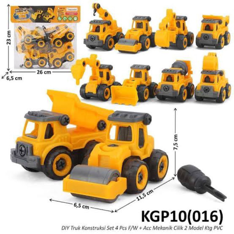 {PM} MAINAN ANAK ANAK KONTRUKSI & TRUK BONGKAR PASANG KGP-10