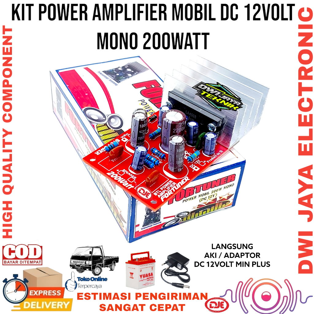 HOT SALE KIT POWER MOBIL DC 12V 200 WATT MONO FORTUNER **