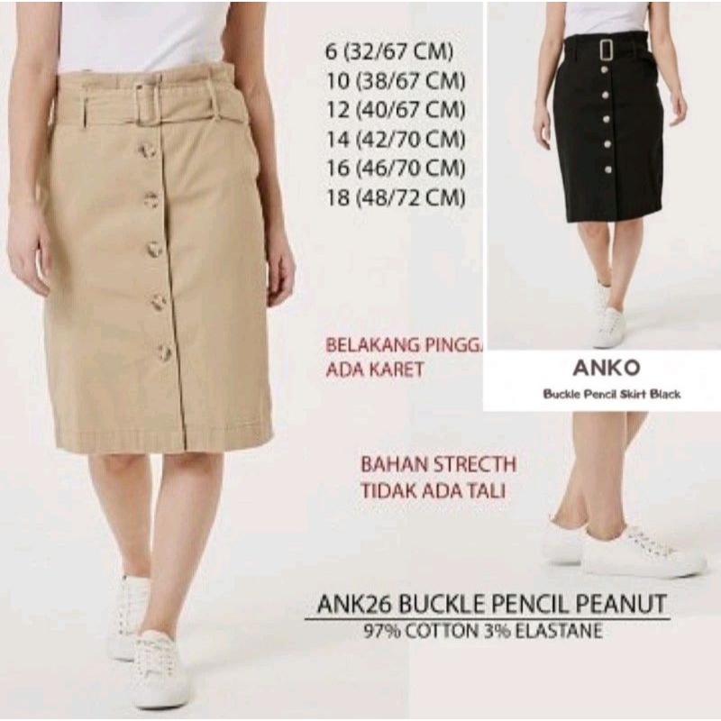 Anko rok skirt kancing depan sale defect