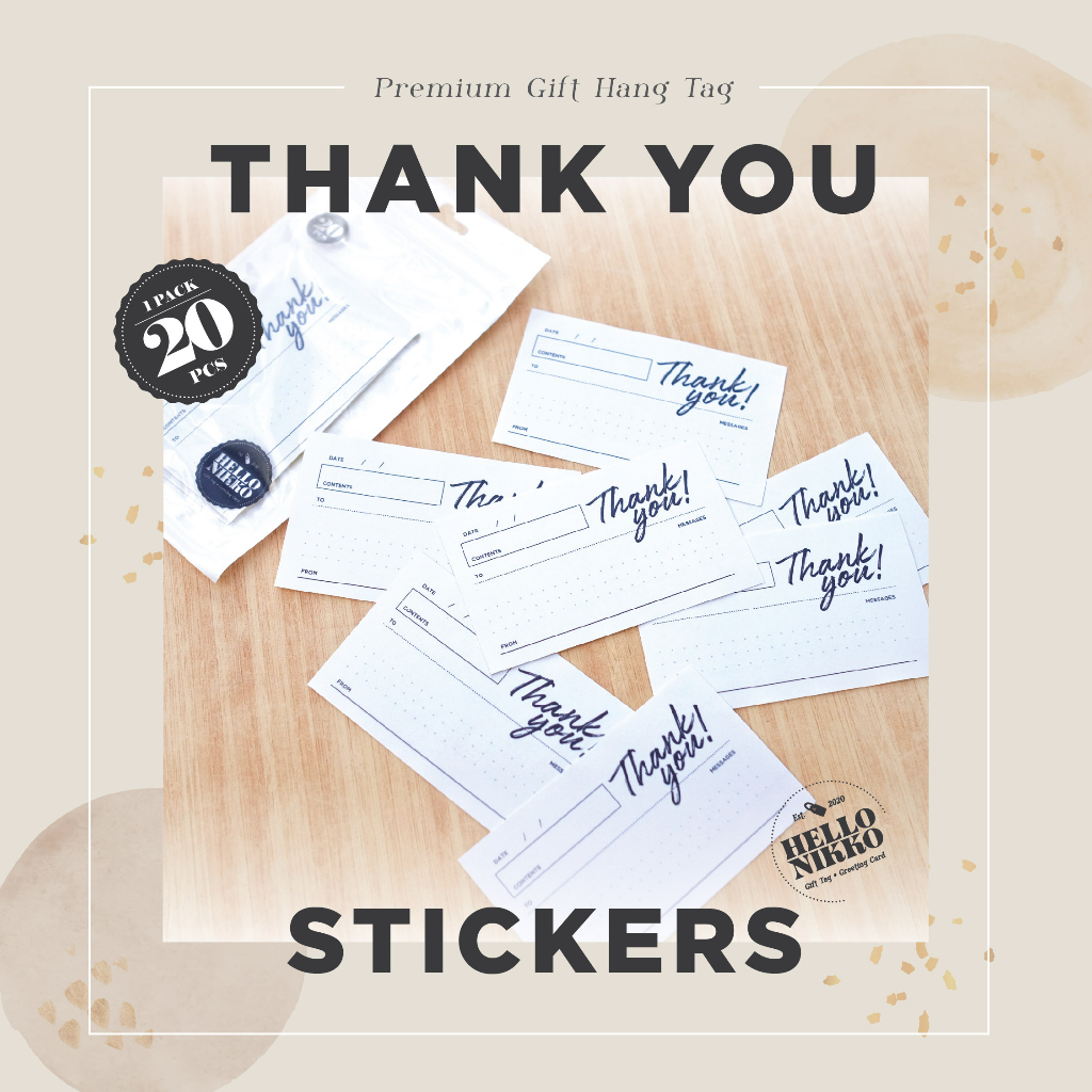 

Thank you Sticker - Hang tag kartu ucapan kado sticker hampers parcel box dus ultah natal christmas cny ramadan lebaran