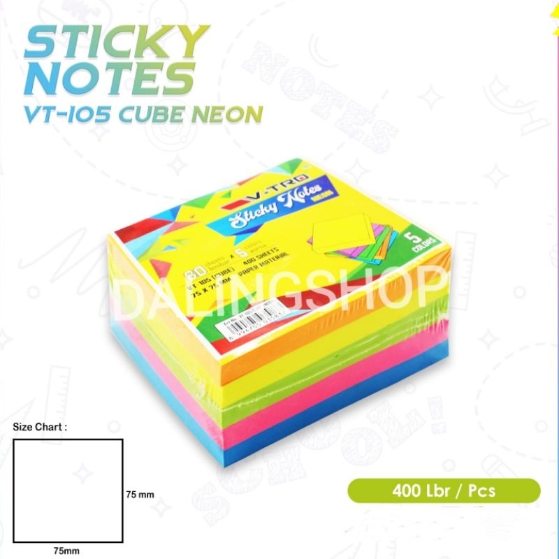 

STICKY NOTE V-TRO 5 Warna isi 100 Lembar & 400 Lembar Dalingshop