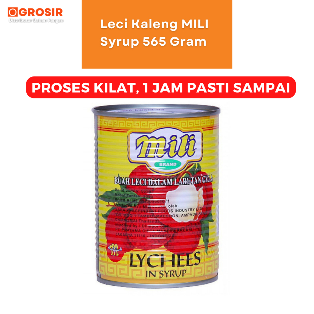 

Mili Lychee Leci Kaleng Dus isi 12 kaleng 565 gram