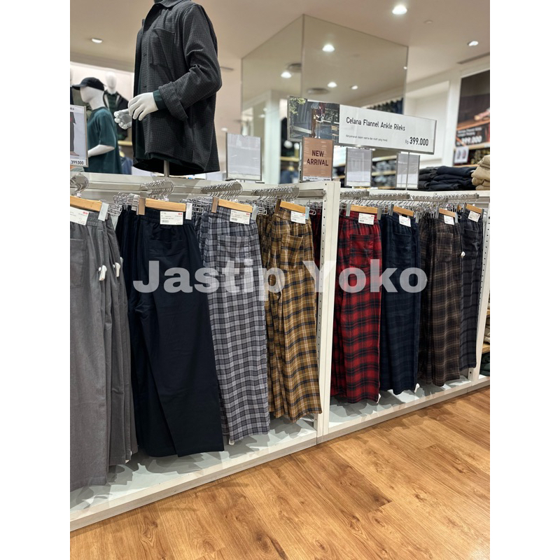 MEN Celana Flannel Ankle Rileks UNIQLO