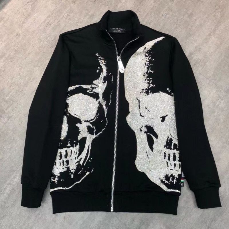 jaket pria jacket cowok katun tebal stretch philipp plein terbaru pp mewah