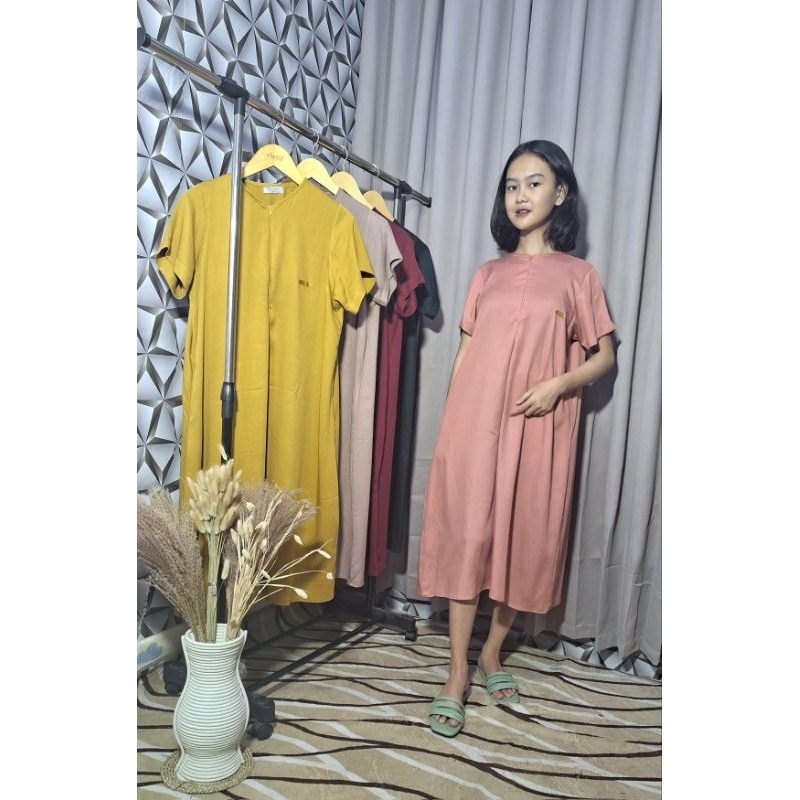 Dress daster adem bahan rayon twill premium (bisa cod)