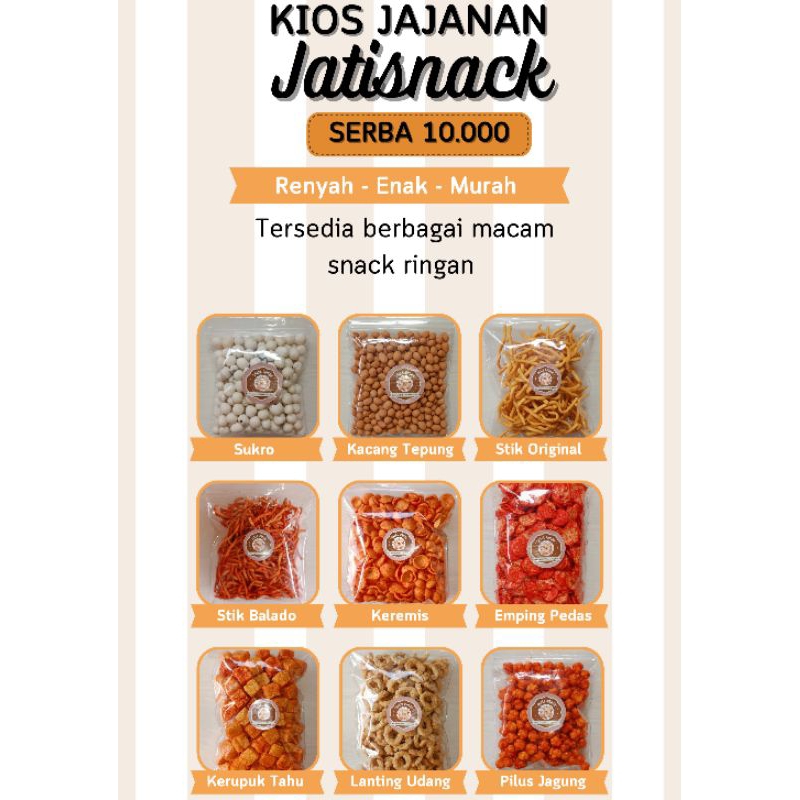 

(Jatisnack) Aneka Snack serba Rp.10.000 part 3 silakan dipilih. Rasanya bikin ketagihan loh.