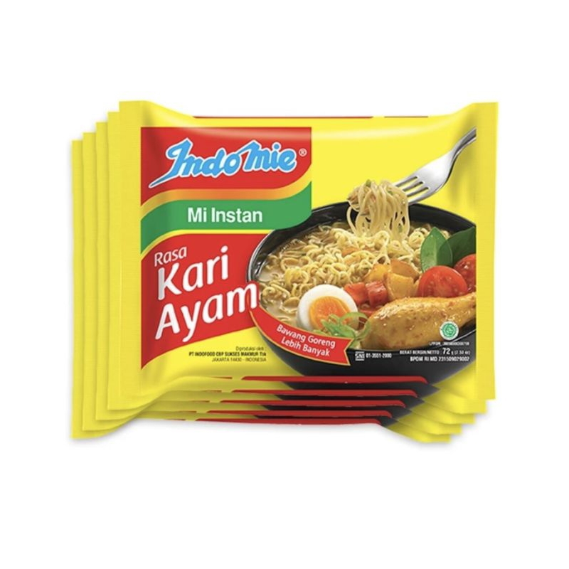 

Indomie Kuah Kari Ayam 5 Pcs / 10 Pcs
