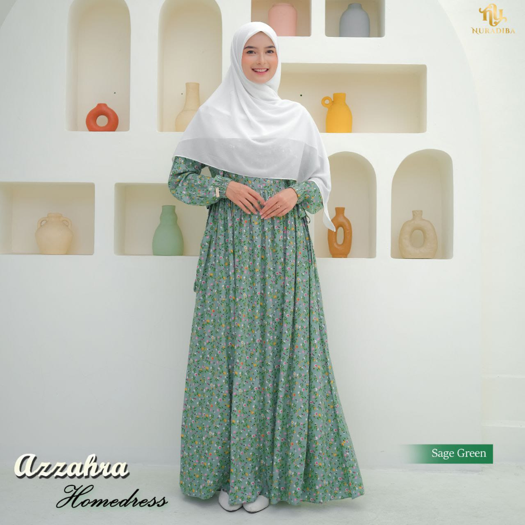 TERMURAH HOME DRESS PREMIUM/AZZAHRA HOMEDRESS BY NURADIBA/ORI BRAND NURADIBA/DRESS ADEM/DRESS MURAH/