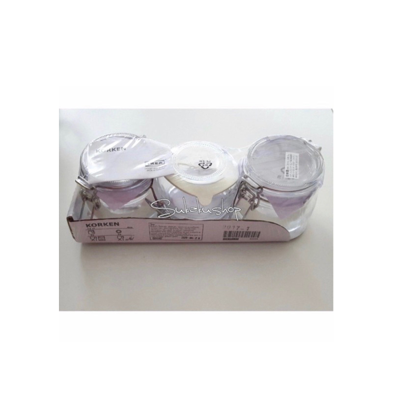 Toples Kaca Tempat Bumbu Dapur Set 3 pcs Ukuran Kecil 130ml