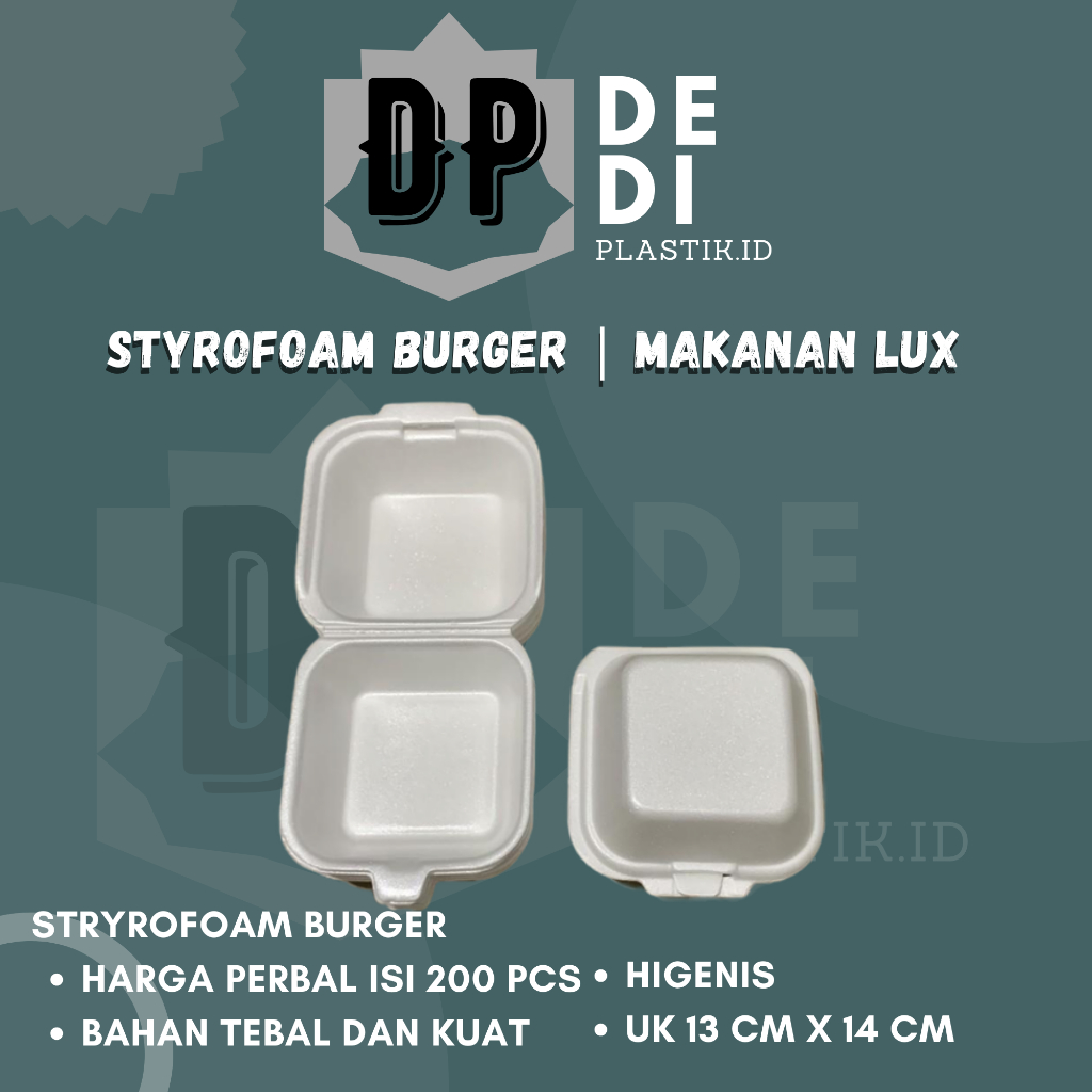 [ PERBAL ] STYROFOAM BURGER | SEBLAK | MAKANAN ISI 200 PCS