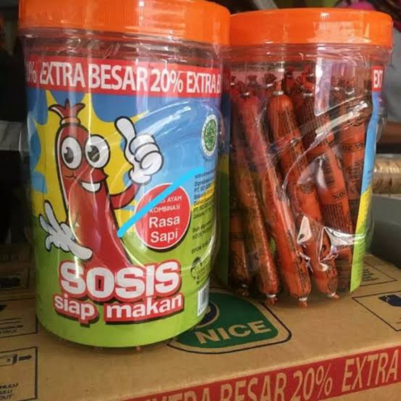 

So Nice Sosis Siap Makan Rasa Sapi 1 Toples 24 pcs