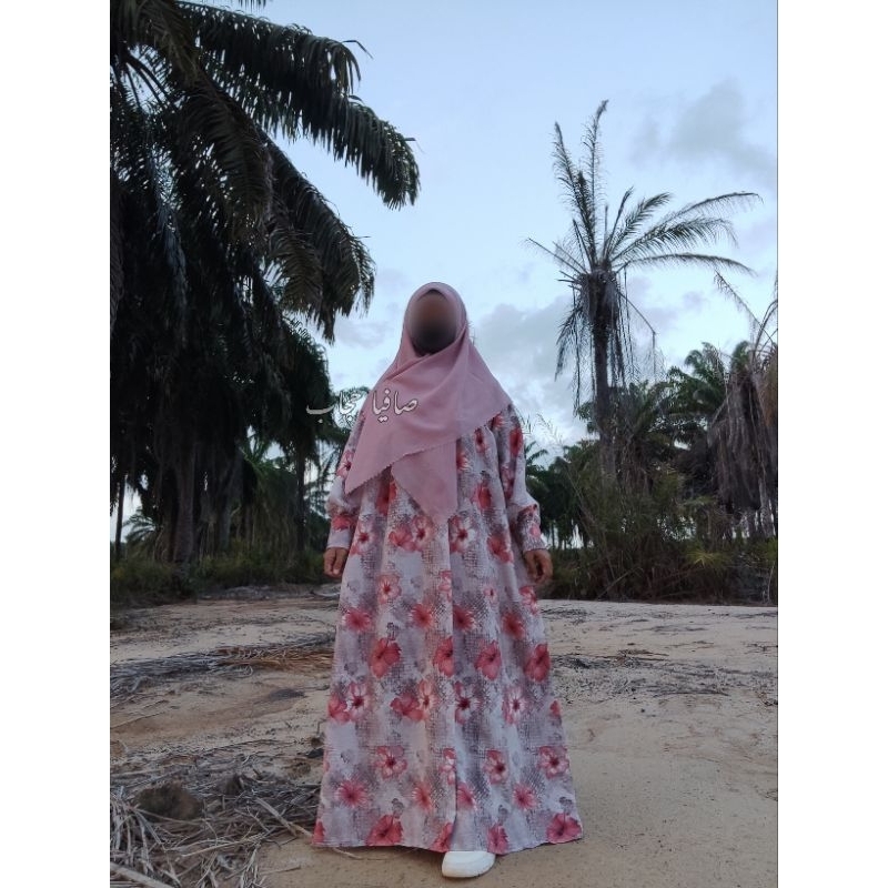 Gamis crinkle marbel gamis crinkle adem crinkle motif