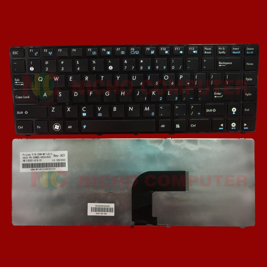 keyboard Asus A43S A43SJ K43SA A43SA K43SJ K43S Flsibl Bngkk (0502026)