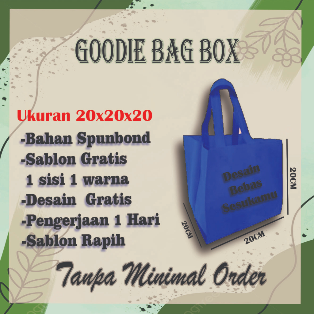 

Goodie Bag Box Nasi 20x20 | Tas Box Nasi 20x20