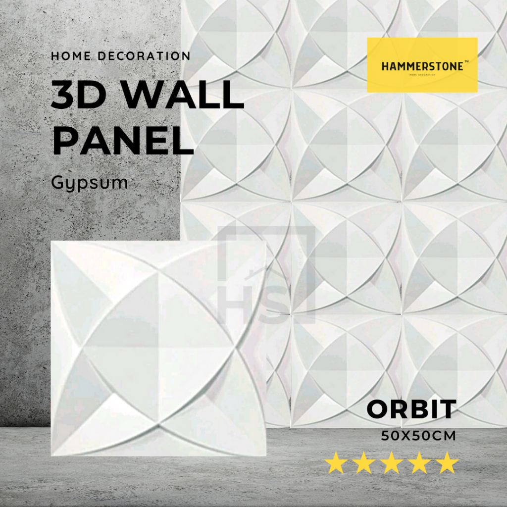 3D Wallpanel Gypsum Semen Orbit 50x50cm/Wall Decoration/Dekorasi Dinding/Interior/Eksterior/Ornamen 