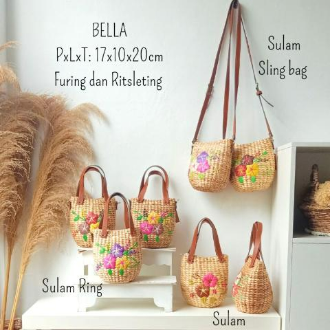 Tas  BELLA. Anyam Enceng Gondok eceng Jogja handmade bag kerajinan murah