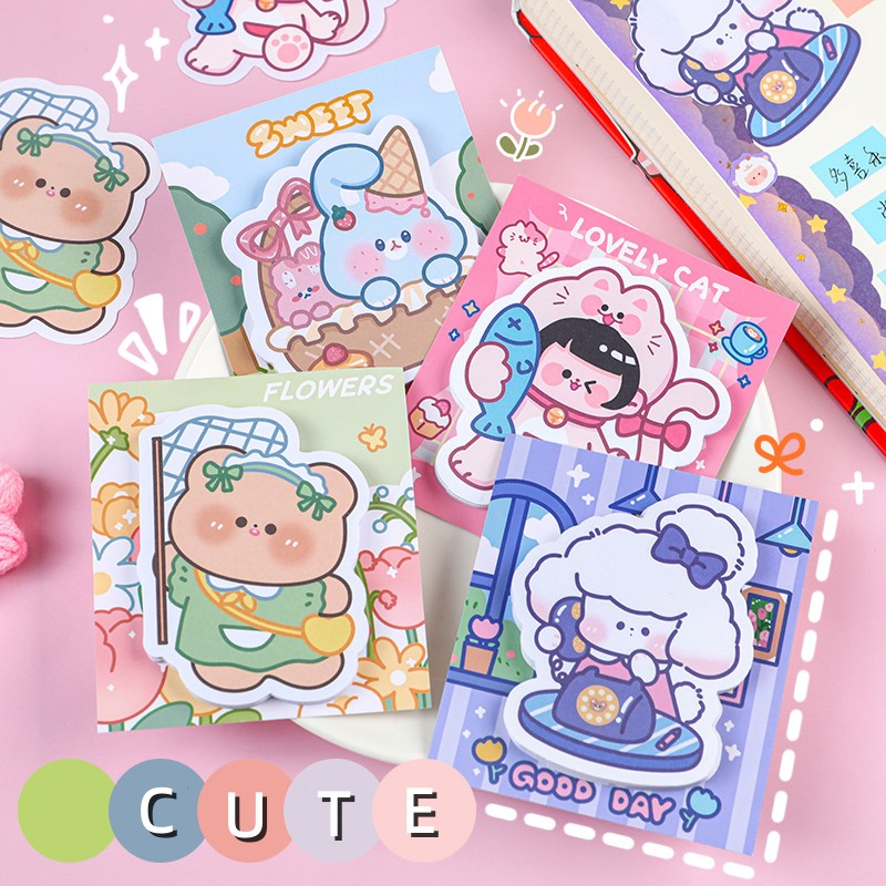 

Catatan tempel kreatif berbentuk khusus untuk stiker lucu kartun siswa sekolah dasar