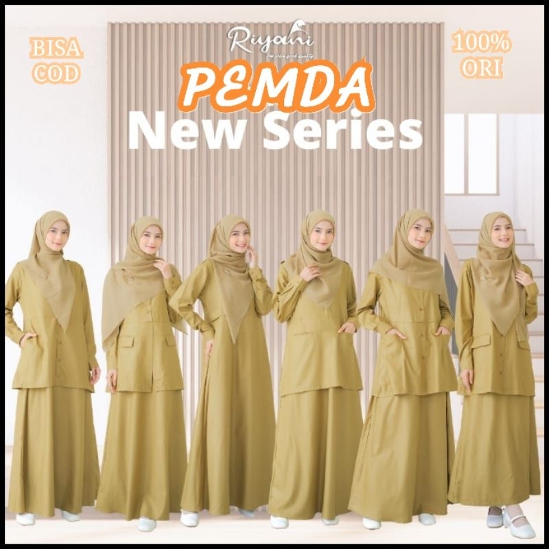 Gamis Pemda Seragam Kerja Kantor Dinas Wanita Warna Pemda Terang by Riyani