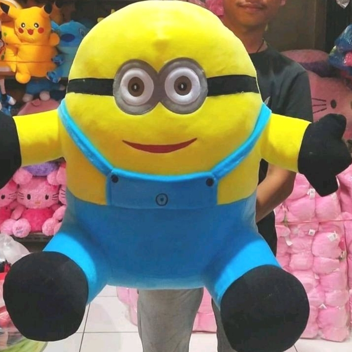 BONEKA MINION MINIONS MATA DUA SUPER JUMBO BESAR GIANT KARAKTER KARTUN ANIMASI CUTE BAHAN LEMBUT DAN